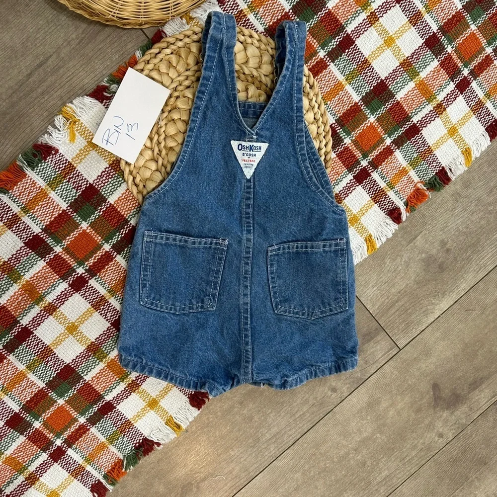 90s Vintage Oshkosh B’Gosh Vestbak Denim Shortall Overalls Made USA